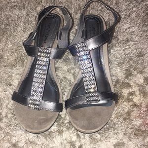 Brand new!!! Memory foam, jewel, wedge sandals!